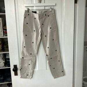 J. Crew embroidered Star-Patterned Khaki Pants